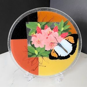 Butterfly & Flower Plate by Peggy Karr